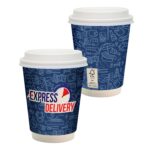 Custom 12 Oz. Full Color Paper Cup With Lid