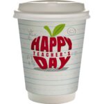 Custom 12 oz. Teacher Full Color Paper Cup with Lid - 1