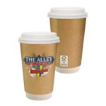 Custom 16 oz. Full Color Dusky Paper Cup with Lid