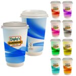 Custom 16 oz. Full Color Groovy Paper Cup With Lid