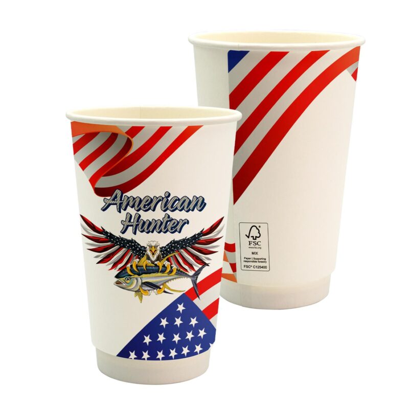Custom 16 oz. Full Color Patriotic Paper Cup