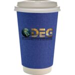Custom 16 oz. Full Color Ridge Paper Cup With Lid - 2