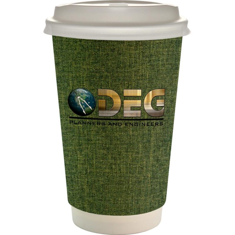 Custom 16 oz. Full Color Ridge Paper Cup With Lid - 4