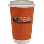 Custom 16 oz. Full Color Ridge Paper Cup With Lid - 8