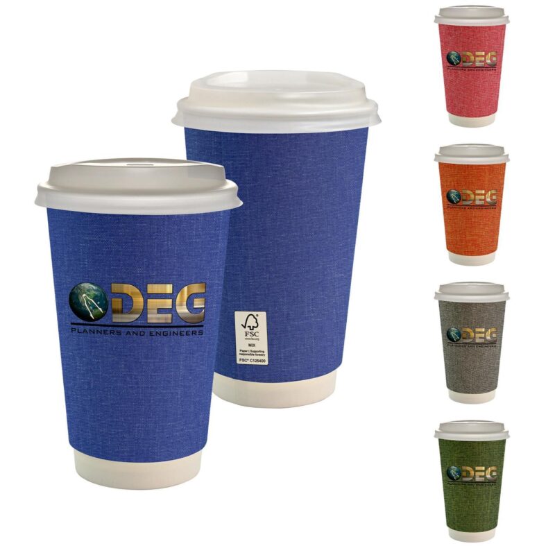 Custom 16 oz. Full Color Ridge Paper Cup With Lid