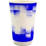 Custom 16 oz. Full Color Shaded Checkers Paper Cup - 3