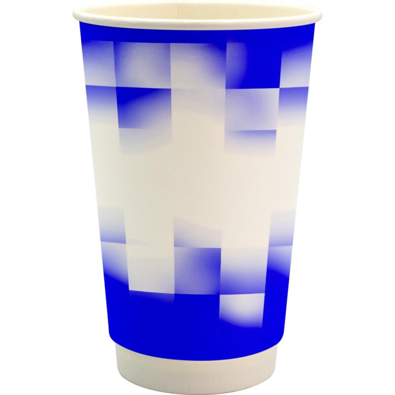 Custom 16 oz. Full Color Shaded Checkers Paper Cup - 3