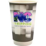 Custom 16 oz. Full Color Shaded Checkers Paper Cup - 4