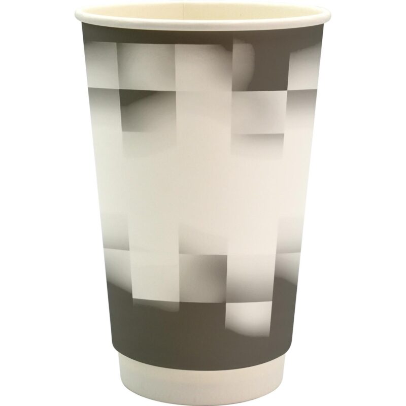 Custom 16 oz. Full Color Shaded Checkers Paper Cup - 5
