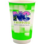 Custom 16 oz. Full Color Shaded Checkers Paper Cup - 6