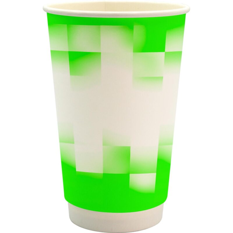 Custom 16 oz. Full Color Shaded Checkers Paper Cup - 7