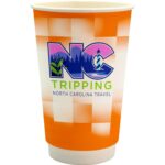 Custom 16 oz. Full Color Shaded Checkers Paper Cup - 8
