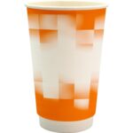 Custom 16 oz. Full Color Shaded Checkers Paper Cup - 9
