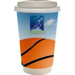 Custom 16 oz. Full Color Sporty Paper Cup With Lid - 2