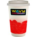 Custom 16 oz. Full Color Turbulent Waves Paper Cup With Lid - 6