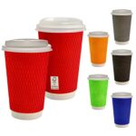 Custom 16 oz. Full Color Wave Paper Cup With Lid - 1