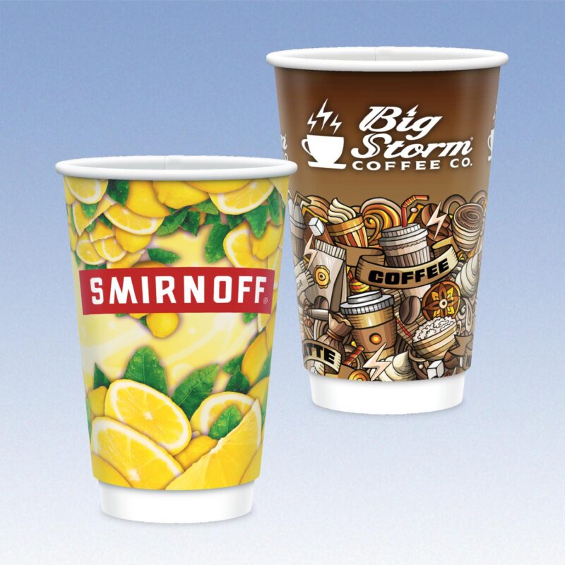 Custom 16 oz-Vx2® Gloss Double Wall Insulated Paper Cups